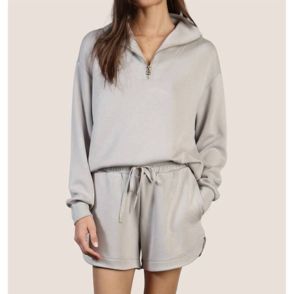 NEW DYLAN weekend half zip top in heather grey